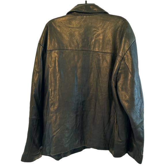 Boston Harbour Outdoorwear Mens Leather Coat Black Leather Vintage - Picture 2 of 6